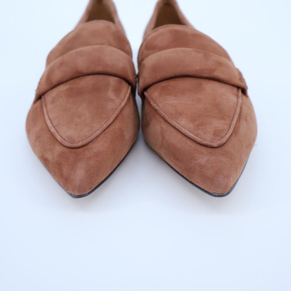 Talbots Scarlet Suede Loafer Clay Red Pointed Toe Penny Flat Women's 9M - Picture 3 of 9